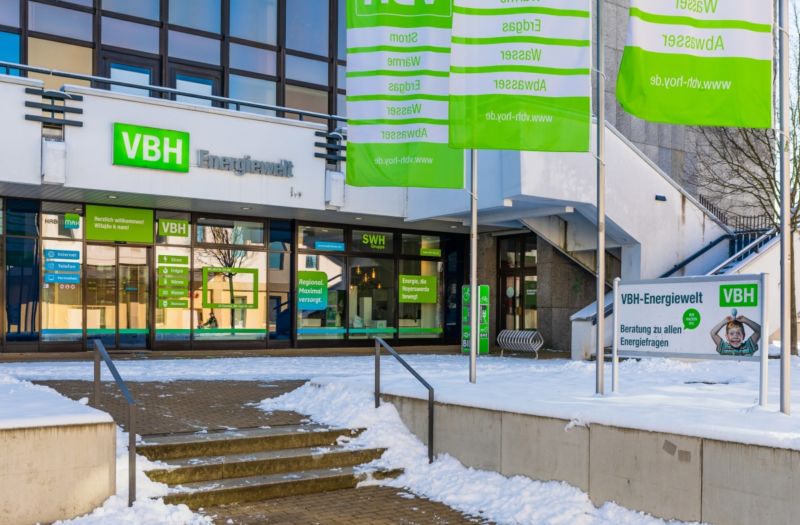 Vorderfront Energiewelt im Winter